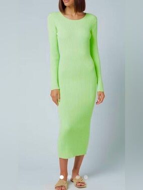 Olivia Rubin Claire Knitted Cotton Bodycon Dress Open Back